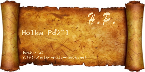 Holka Pál névjegykártya
